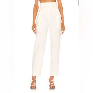 NWT NONCHALANT Label Porsha Tuxedo Pant XXS Off White High Rise Revolve Trousers